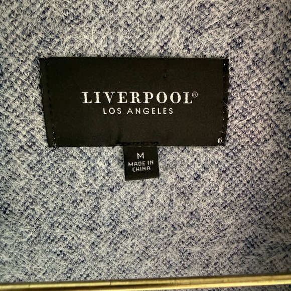 NWOT Liverpool Women's Blue and White Patterned Sweater medium has stretch - Picture 3 of 9